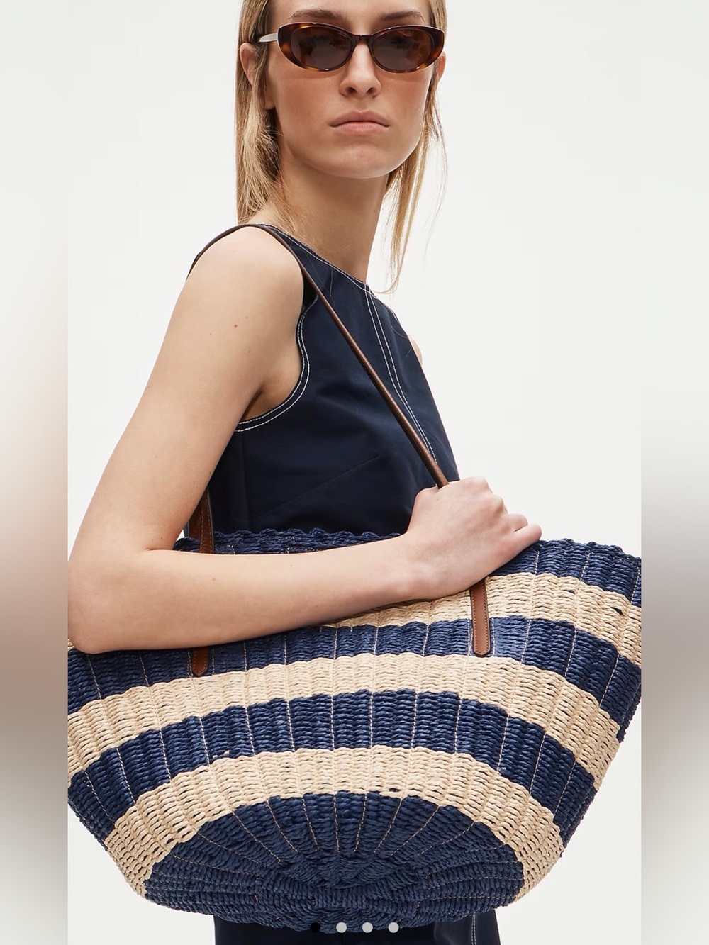 J CREW Como woven straw tote in stripe CU545 $148